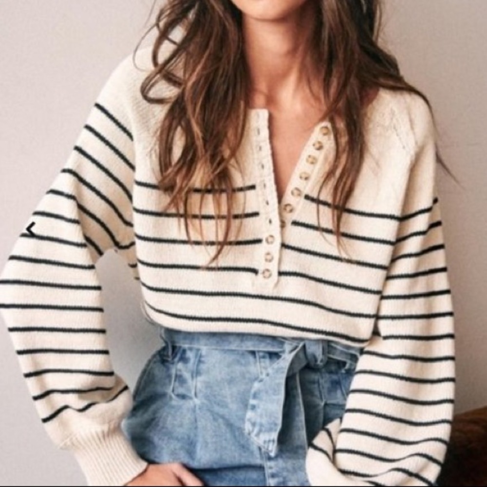 Sezane Leontine Striped Jumper Sweater sz M